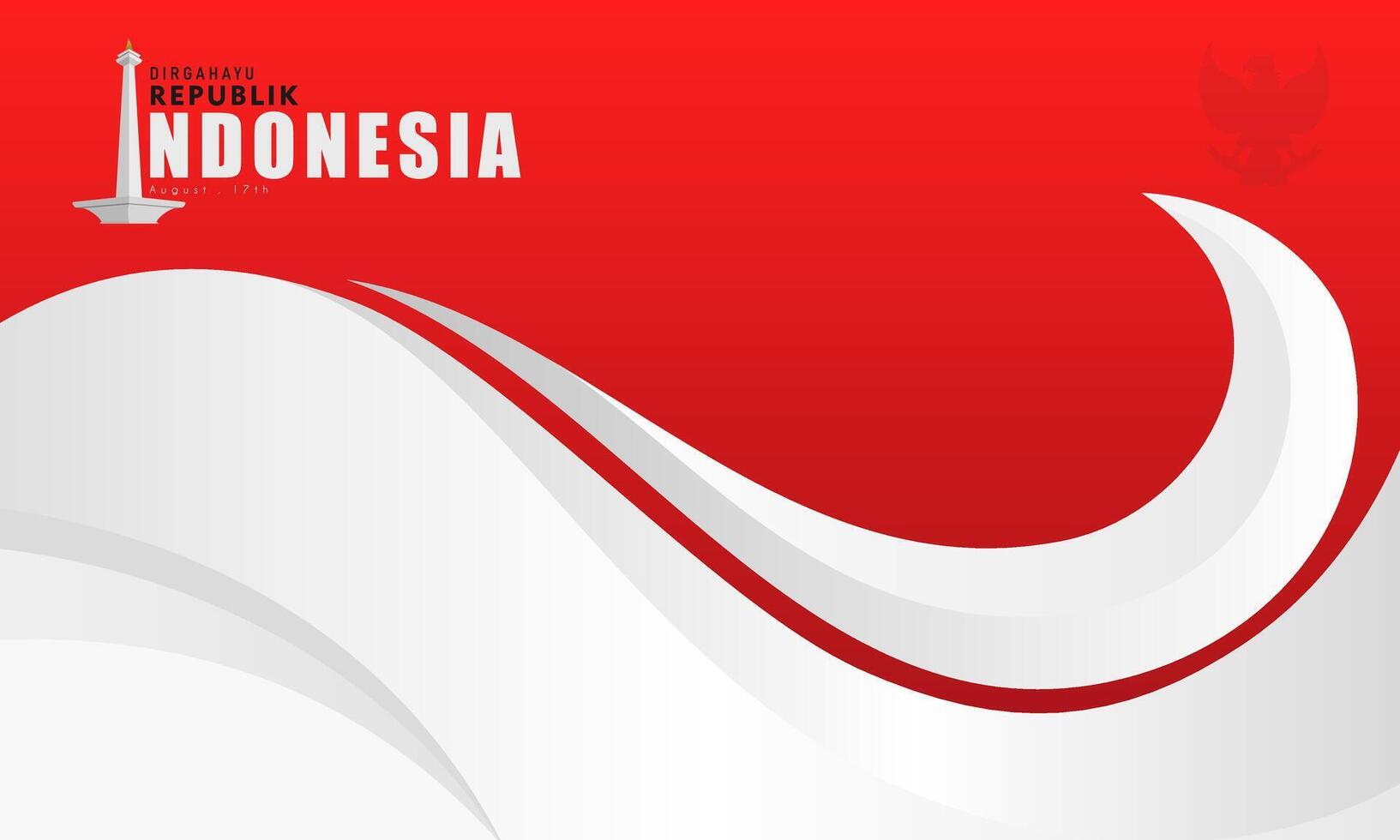 Happy Independence Day Republic Of Indonesia, 17 august. greeting card with red and white design vector