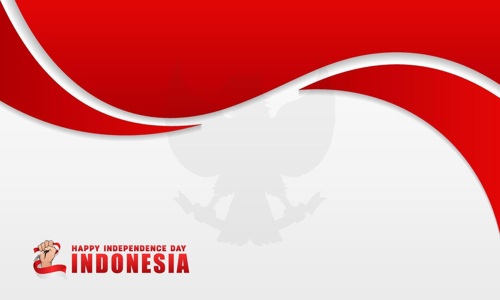 Happy Independence Day Republic Of Indonesia, 17 august. greeting card with red and white design vector