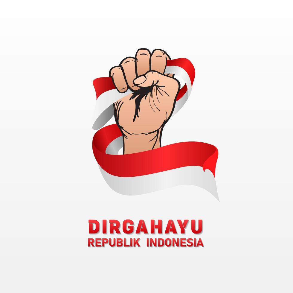Happy Independence Day Republic Of Indonesia, 17 august. greeting card with red and white design vector