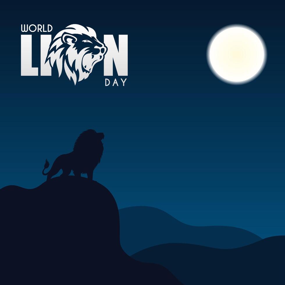 illustration of a Background for World Lion Day. August 10th, great for greeting card vector
