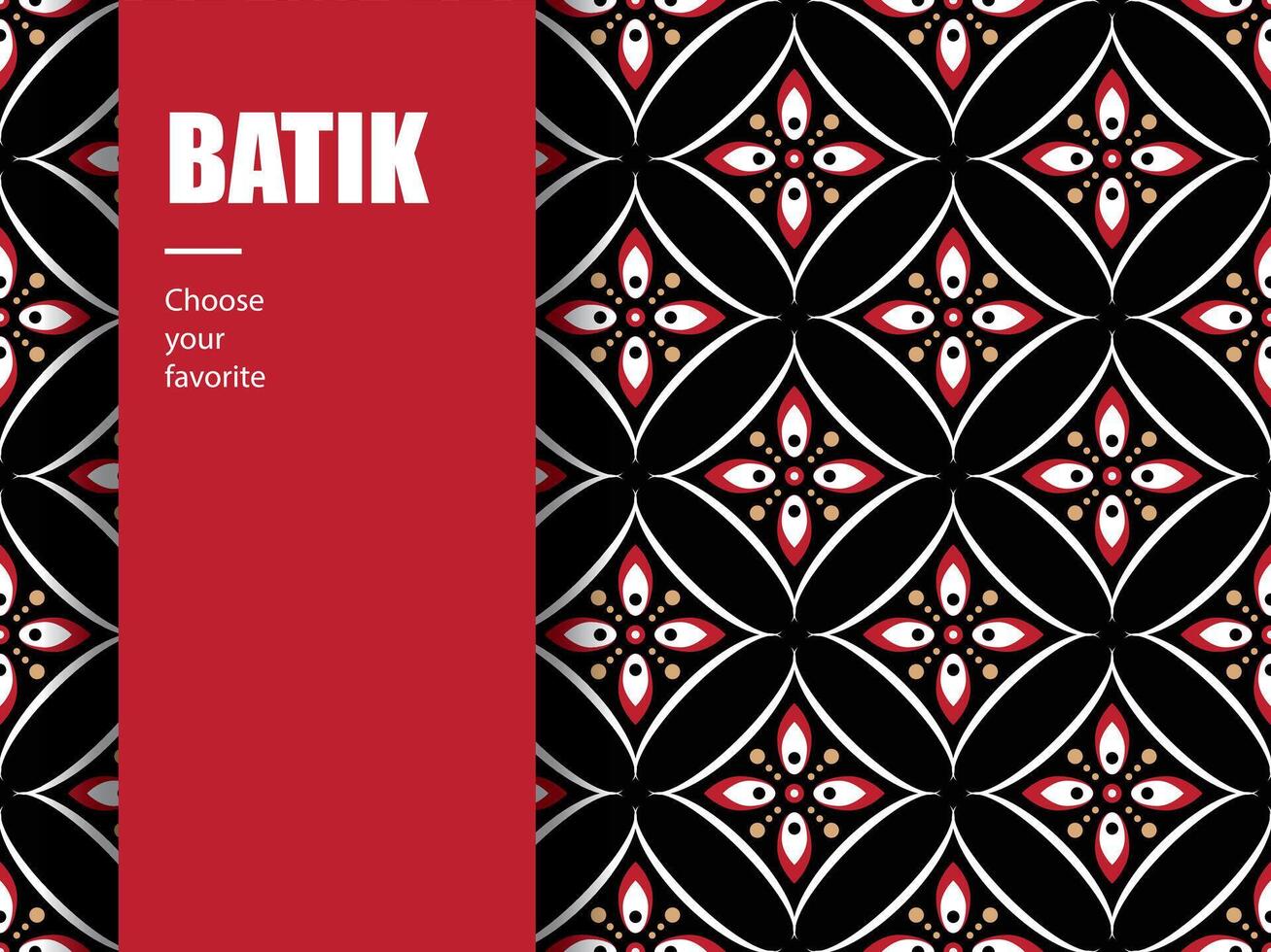 ethnic batik indonesian pattern fashion seamless vintage textile abstract flat culture art vector