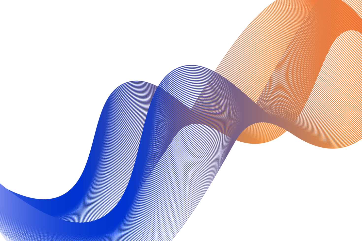 an orange and blue wave on a transparent background png