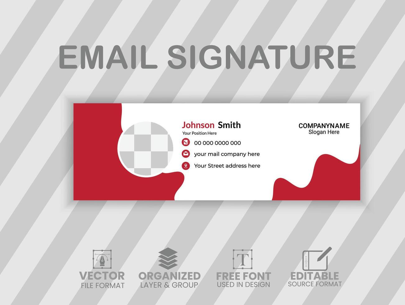 Abstract Creative clean elegant Corporate Email signature Design vector