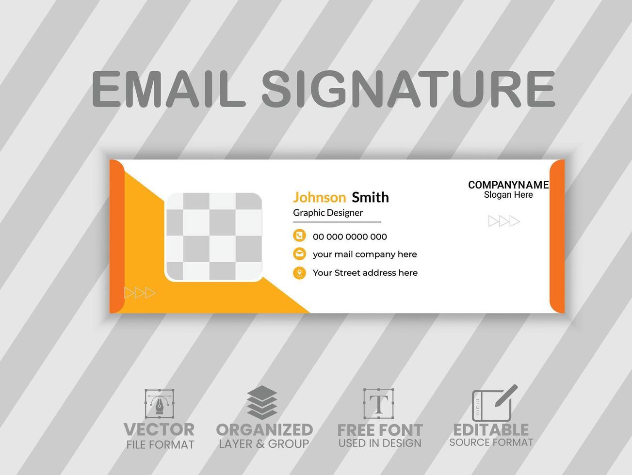Abstract Creative clean elegant Corporate Email signature Design vector