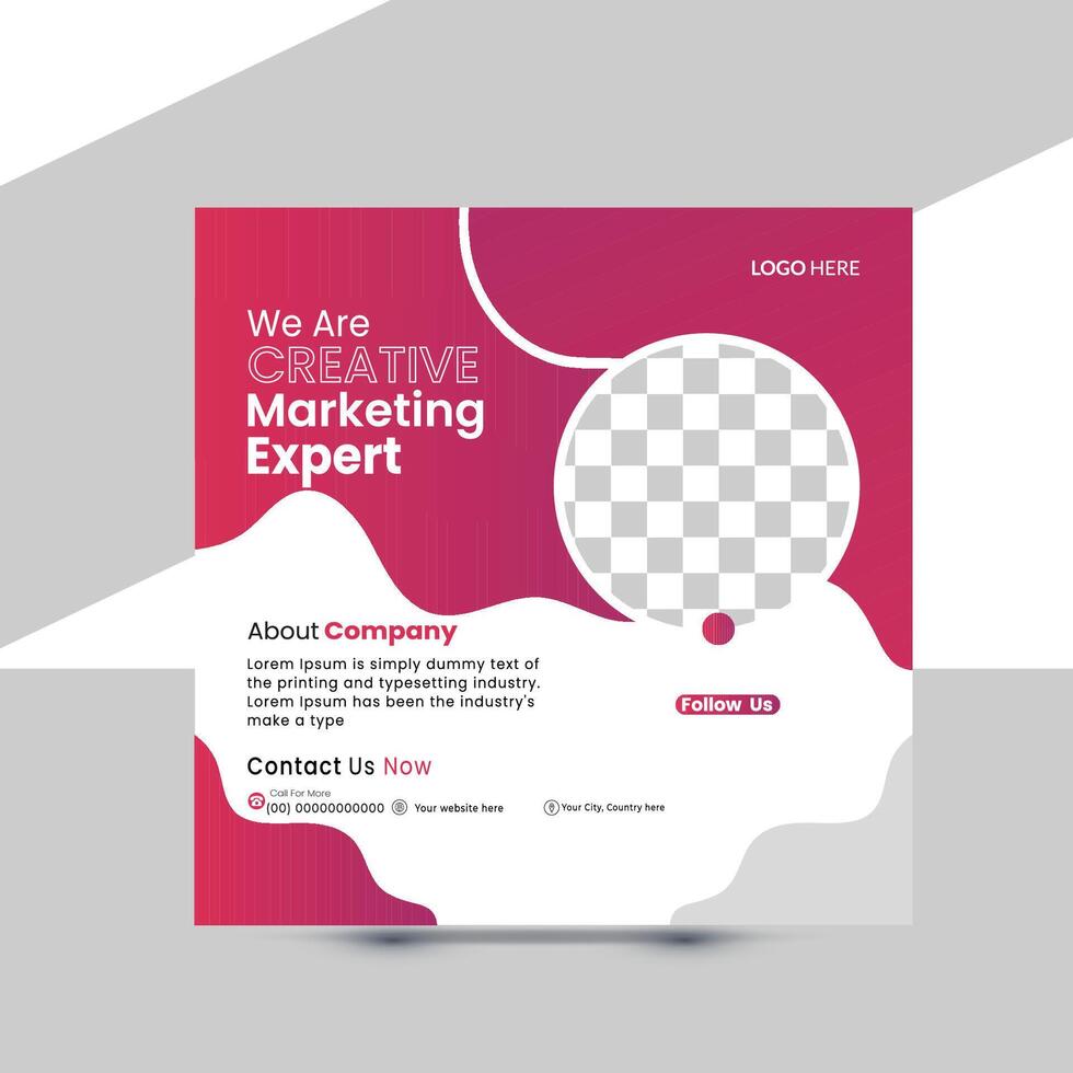 Creative and Modern Marketing Exaprts Social Media Post Template Design vector