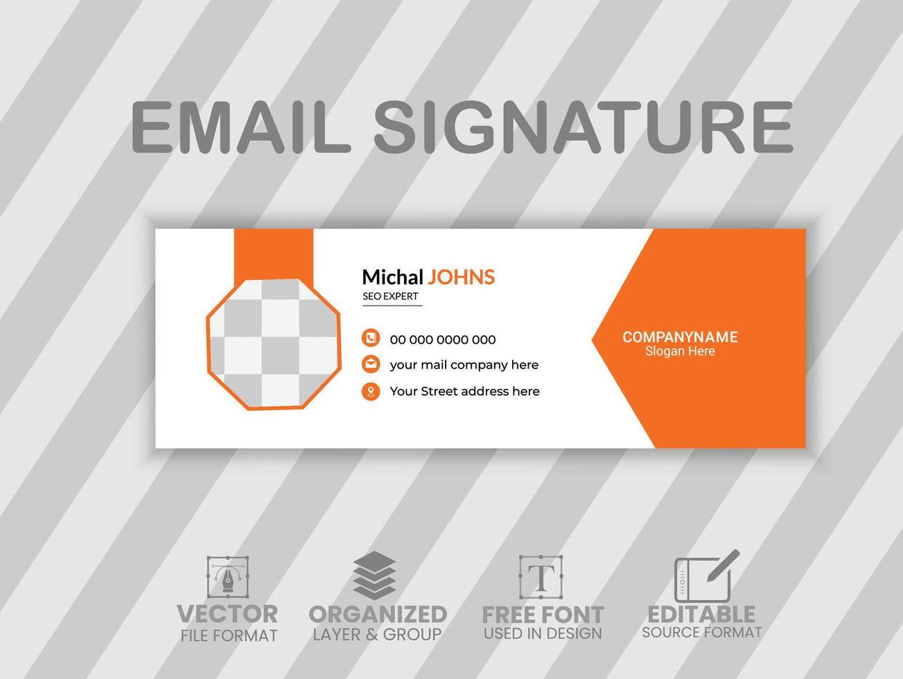 Modern Email Signature template Design vector