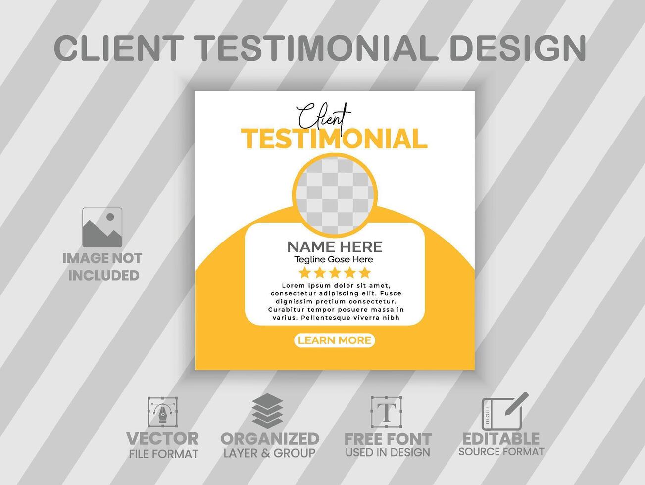 Creative and Modern client Testimonial Template Design vector