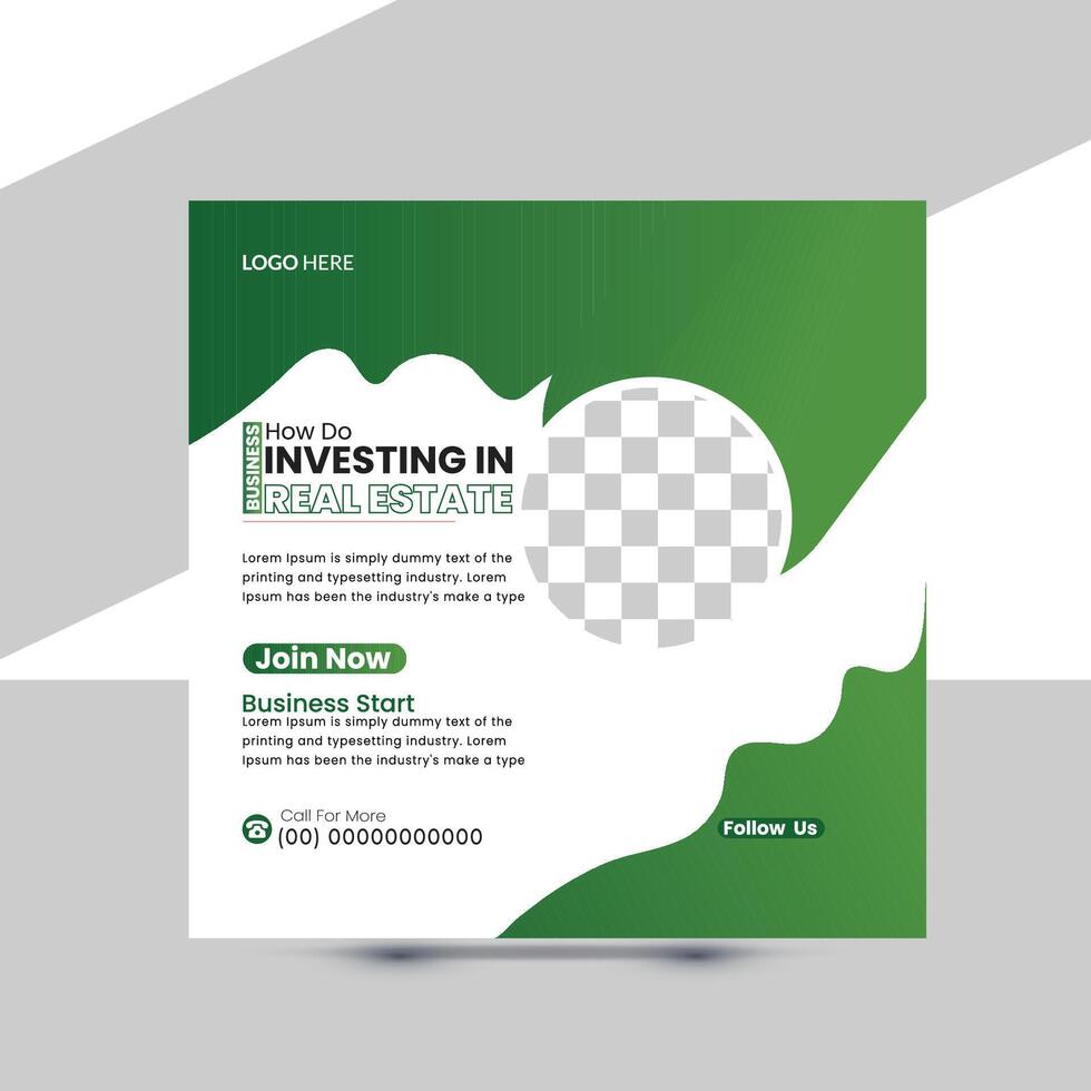 Modern Real Estate Social Media Post Design Template vector
