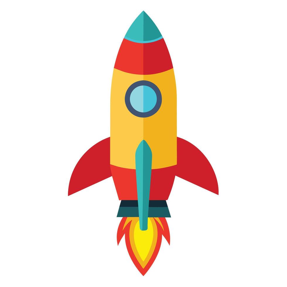 Rocket Illustration Icon vector
