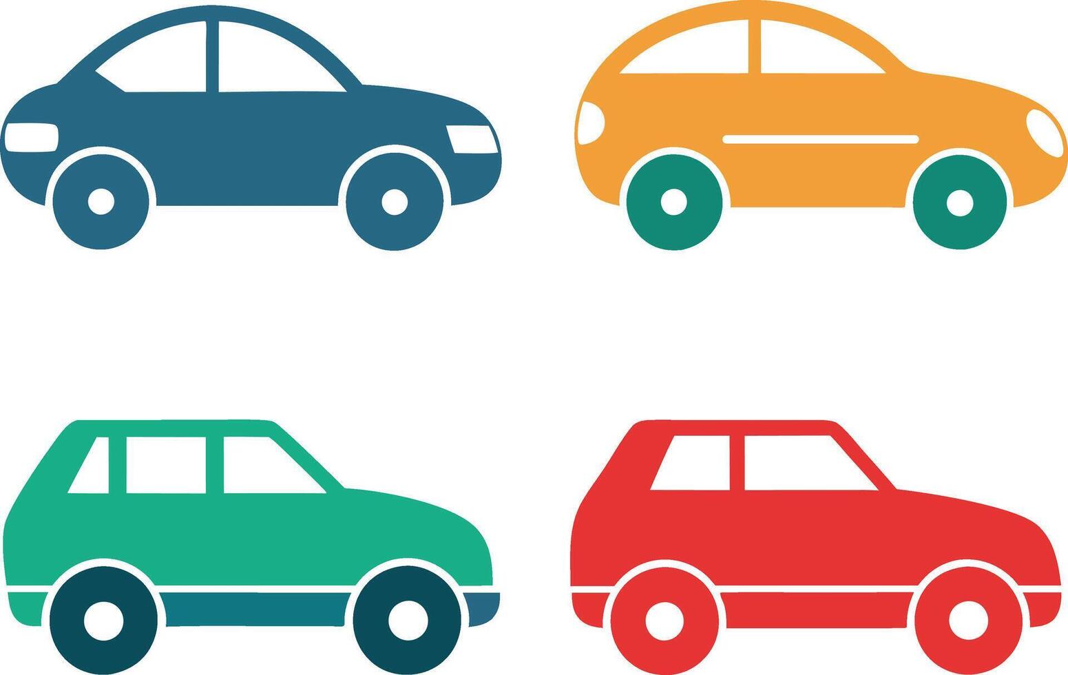 Car set illustration, flat car design. vector
