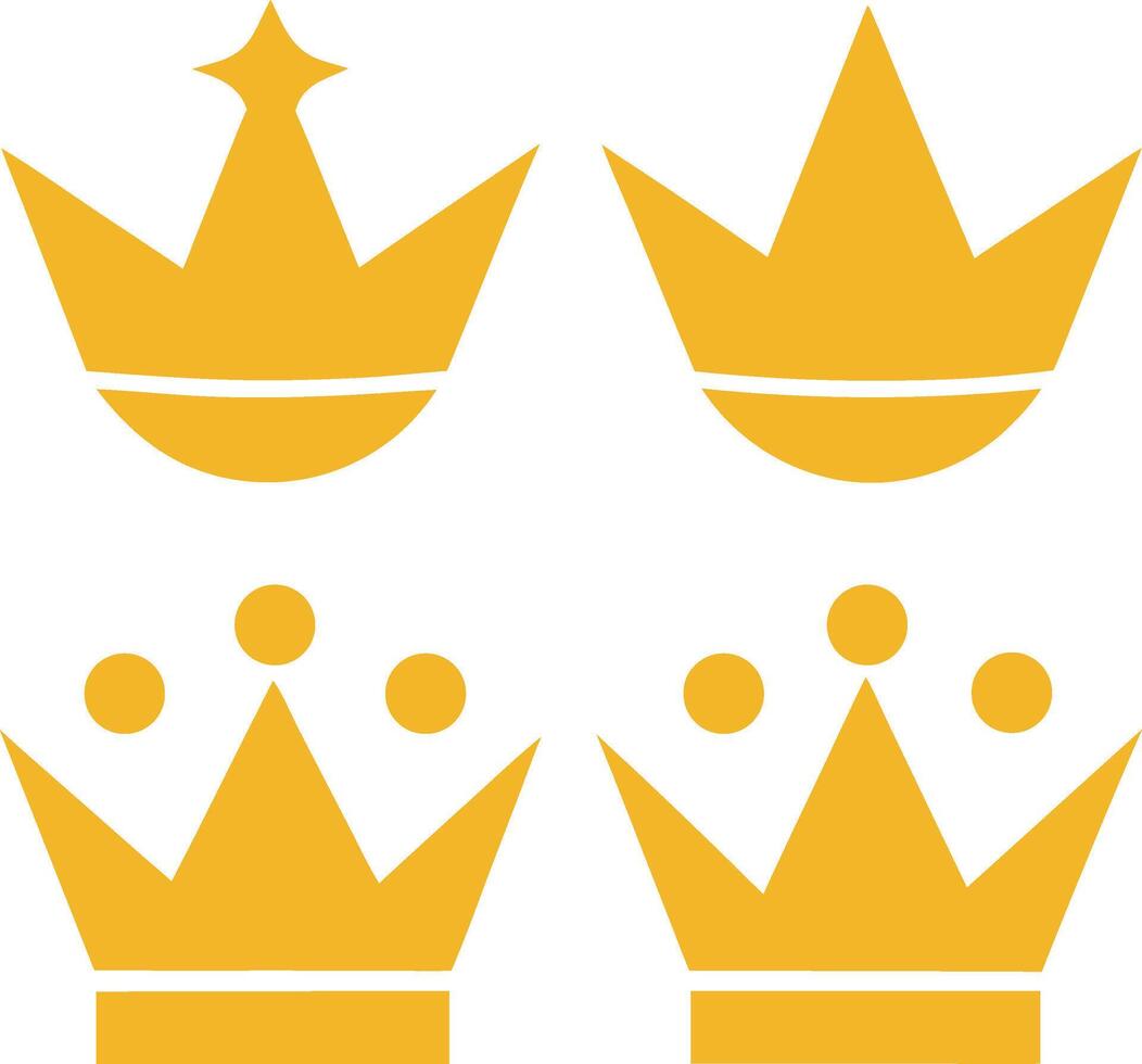 Royal crown icon set design, crown icon set illustration vector