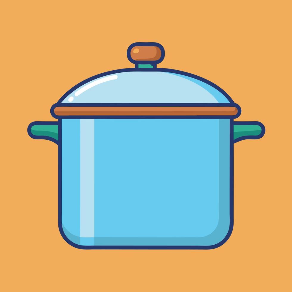 Coking pot illustration white background. vector