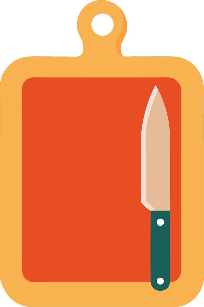 kitchen cutting board with knife Illustration. vector
