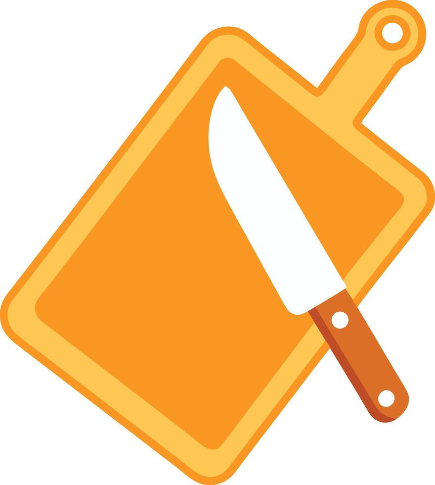 kitchen cutting board with knife Illustration. vector