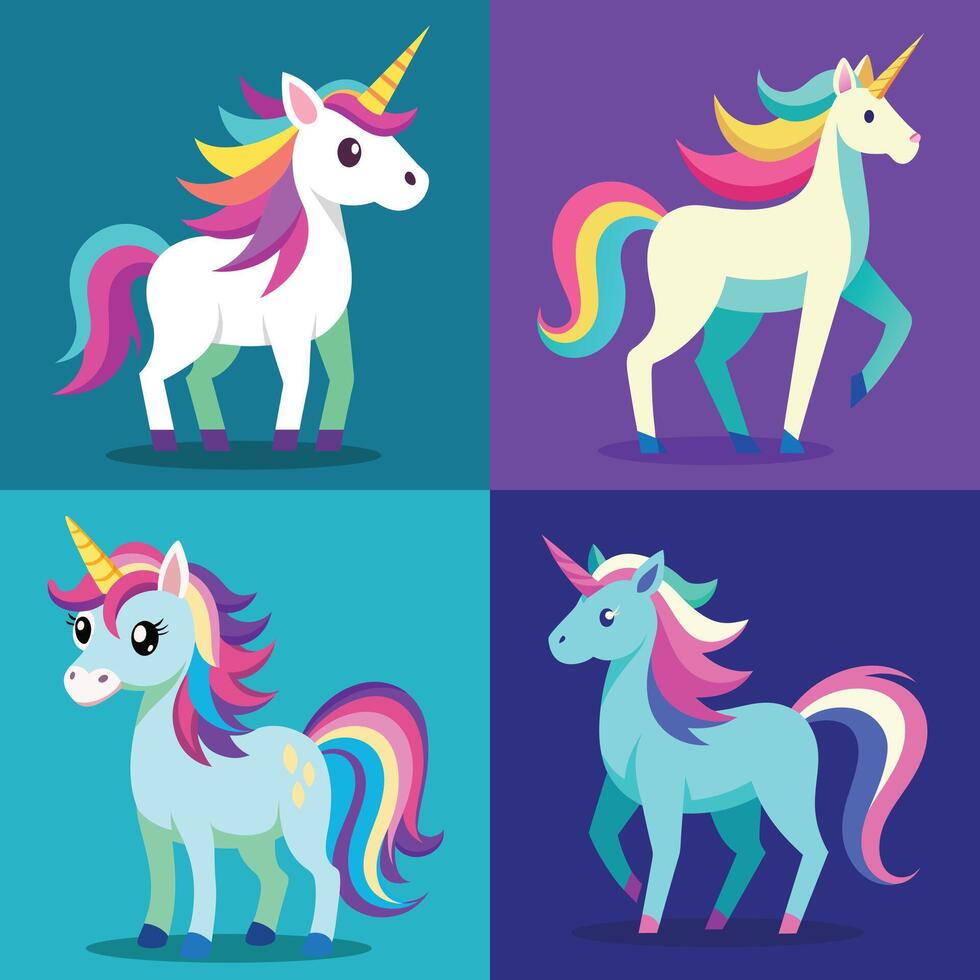 cute unicorn illustration art, enchanting unicorn. vector