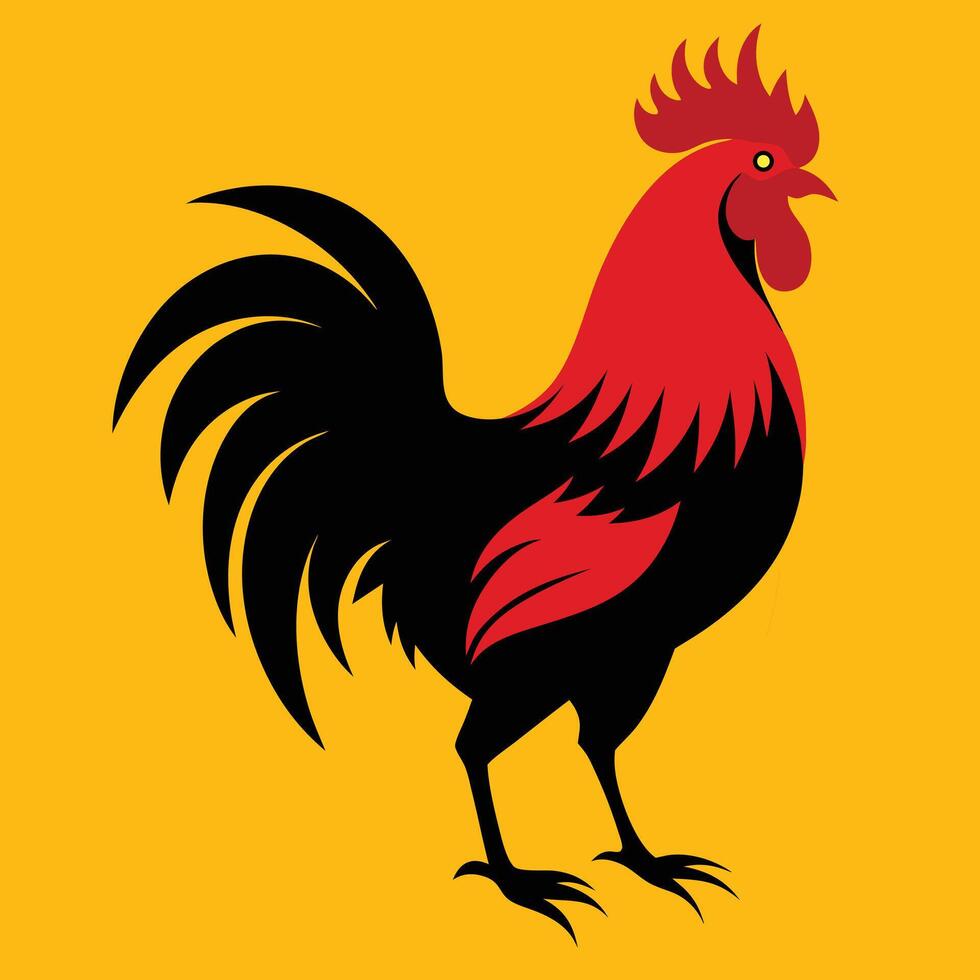 minimalistic rooster silhouette design, farm animal rooster icons. vector