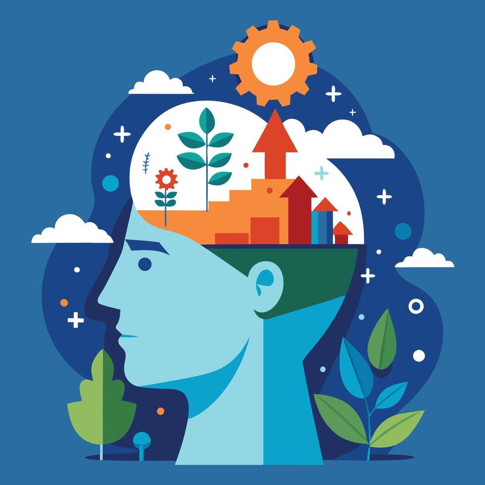 Human mind simple illustration vector