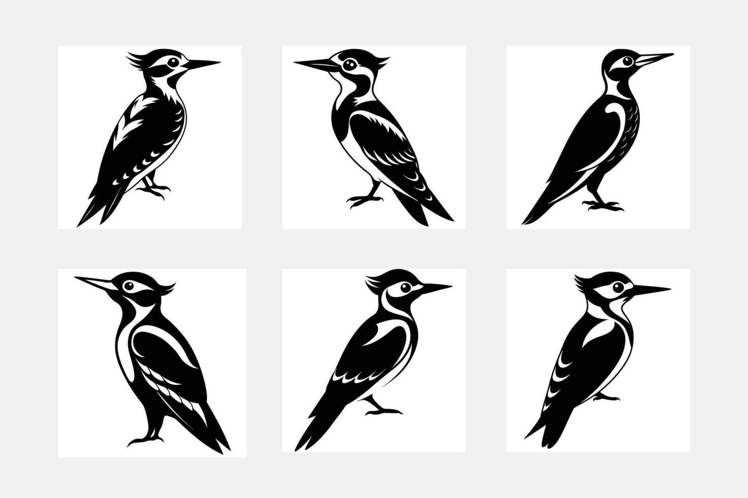 Songbird simple illustration silhouette set vector