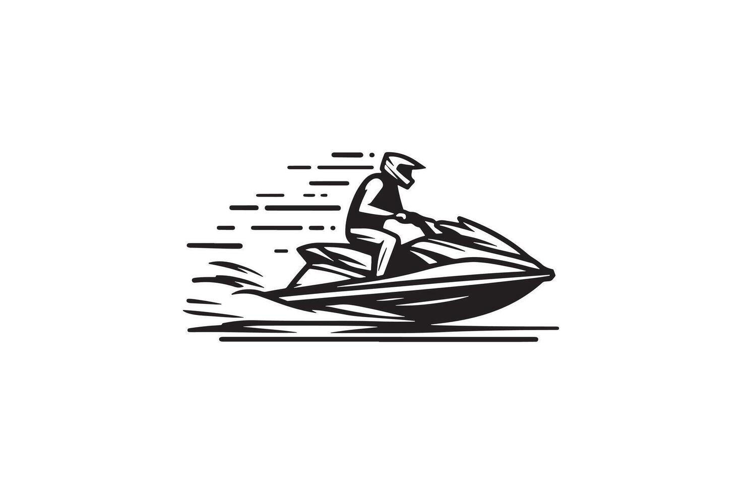 A silhouette of jet ski boat vector