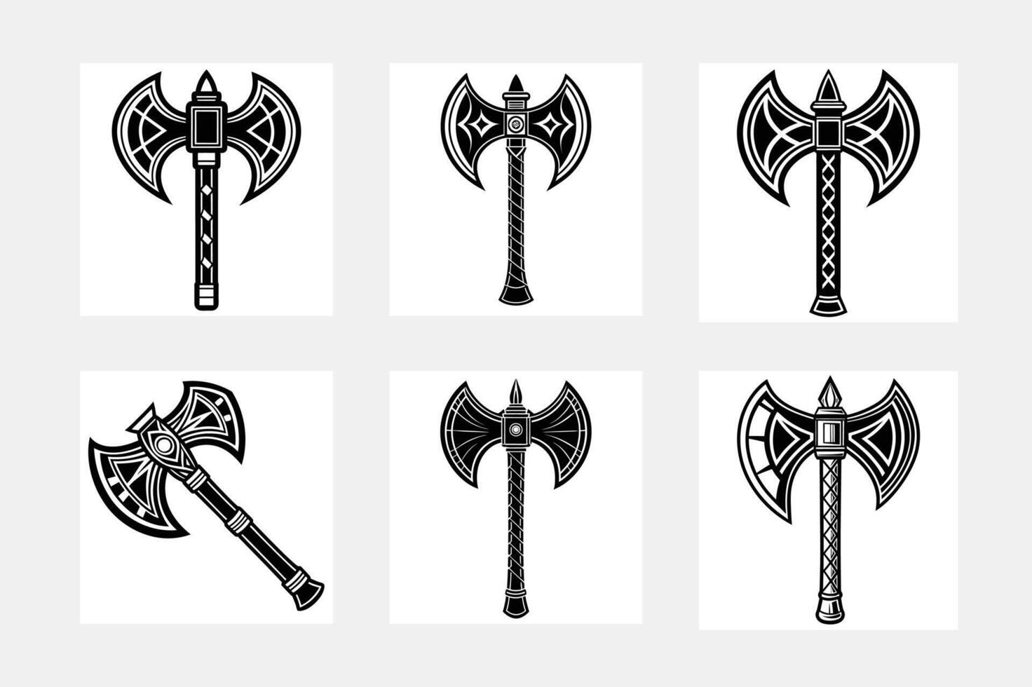 Axe silhouette set vector