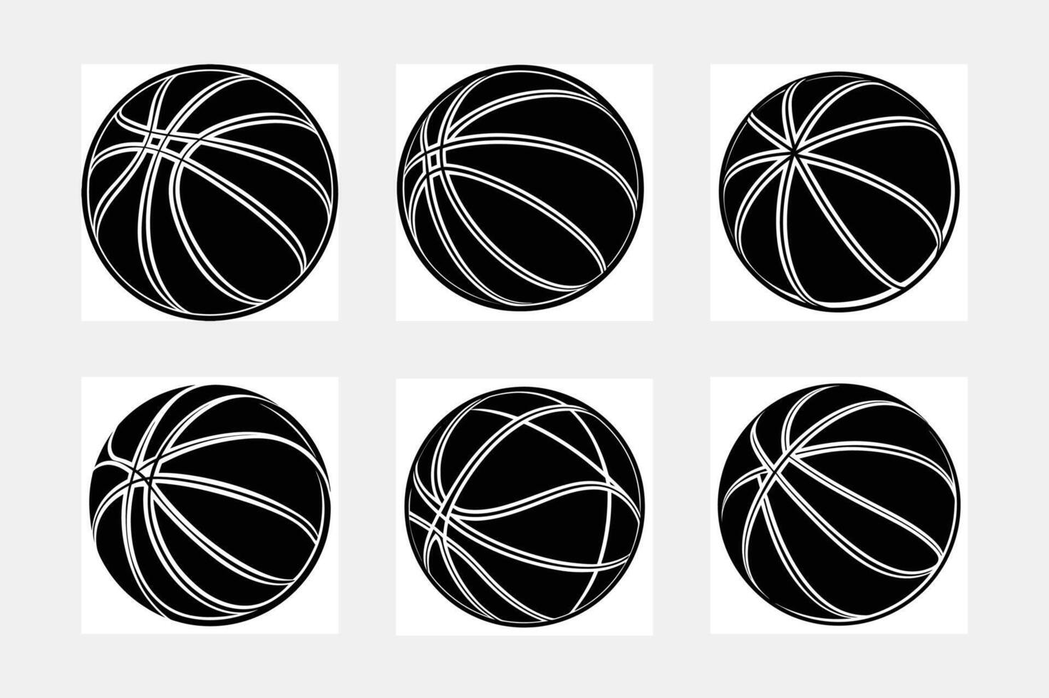 Set of basketball silhouette vector