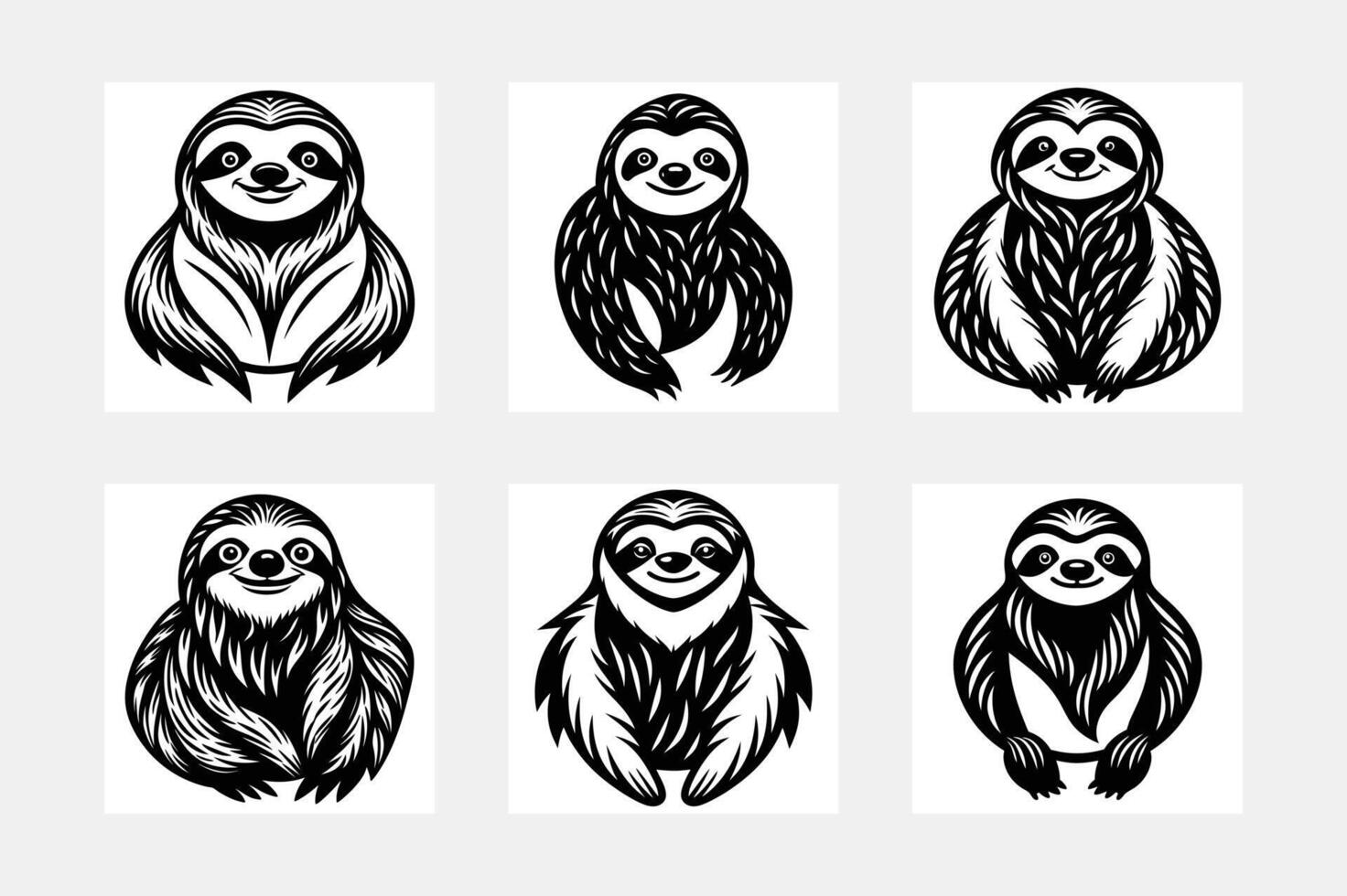 Sloth illustration bundle vector