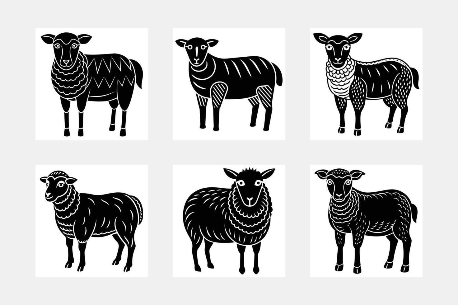 sheep illustration bundle vector