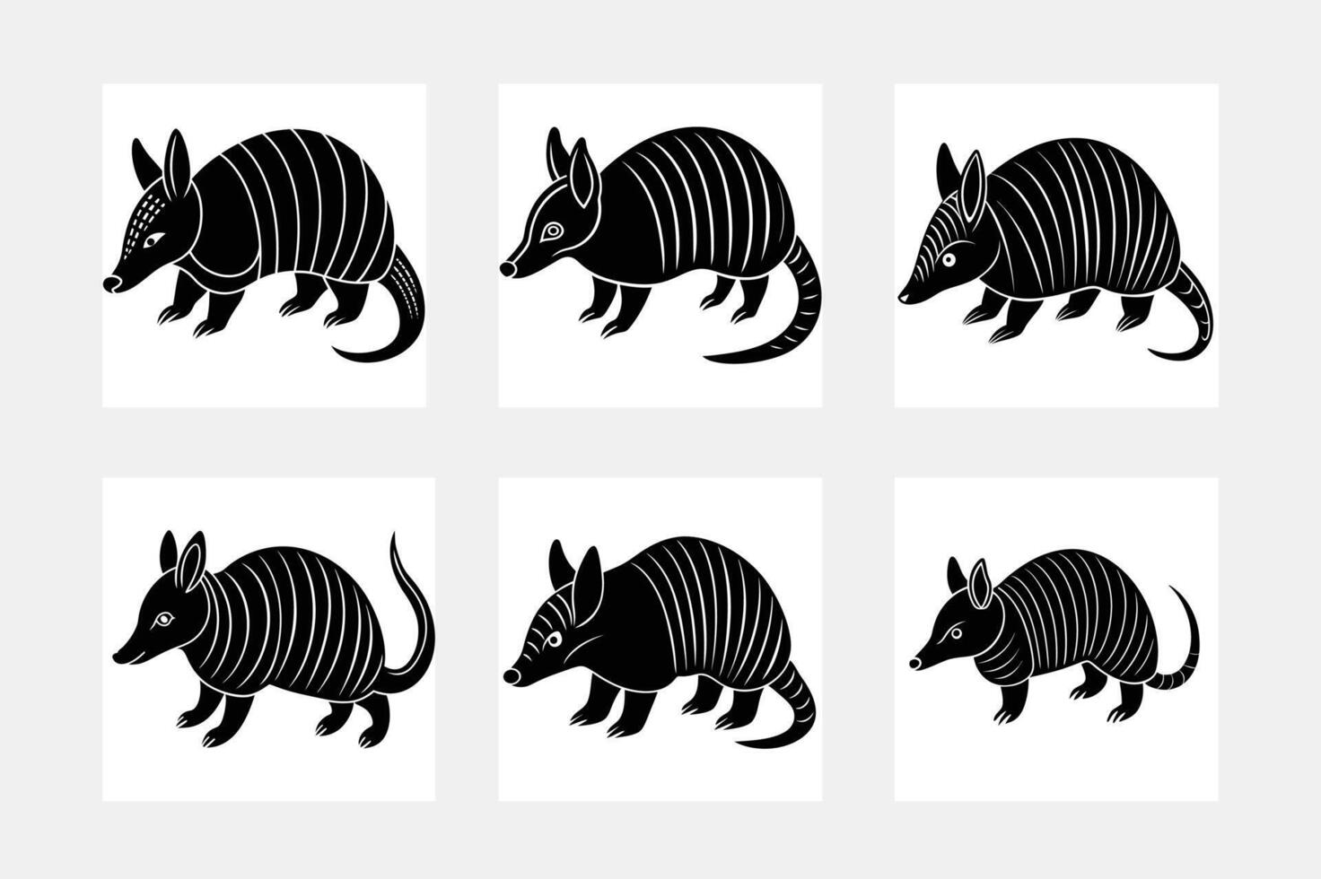 armadillo illustration bundle vector