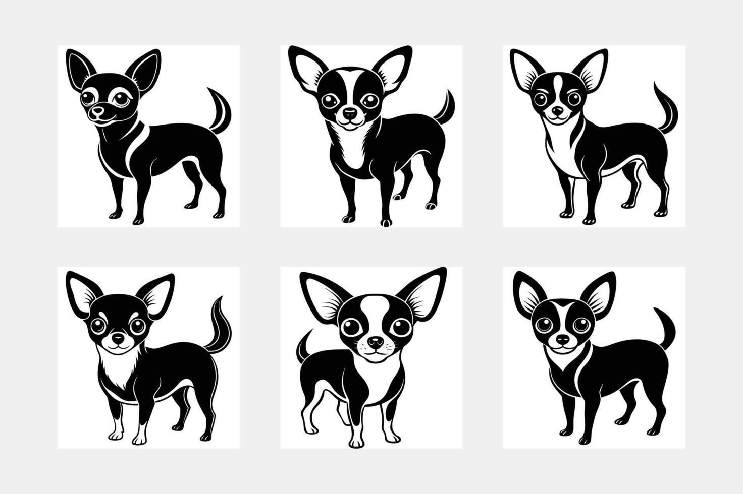set of Dog silhouettes vector