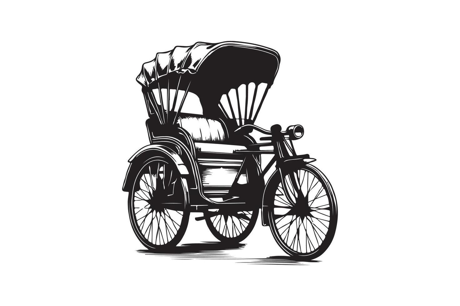 A rickshaw silhouette art. vector