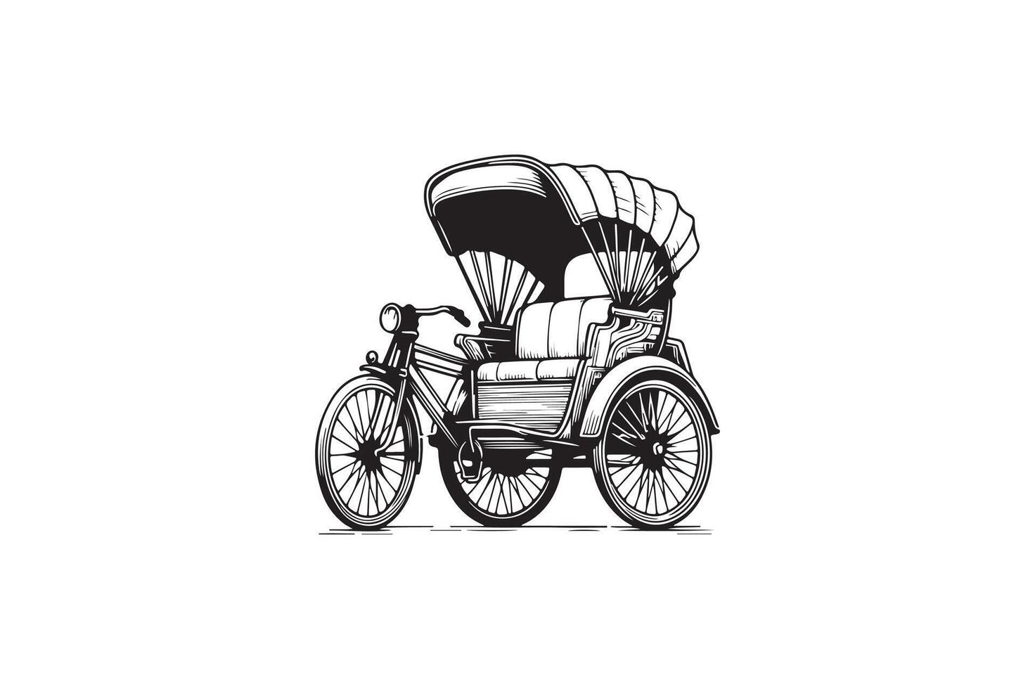 A rickshaw silhouette art. vector
