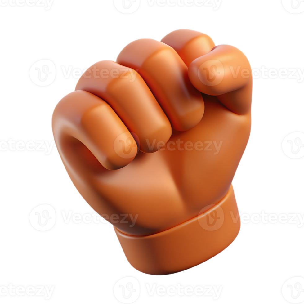 3d illustration of fist hand png