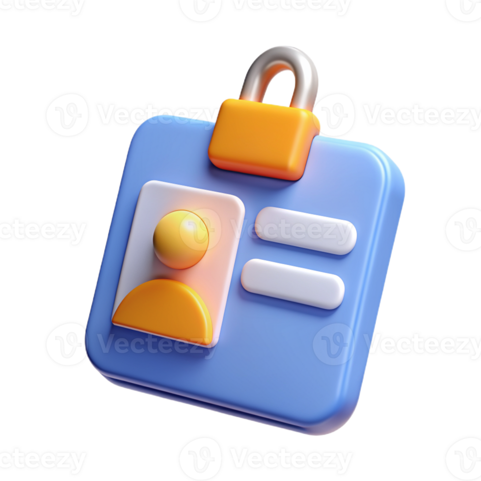 3d illustration of name badge png