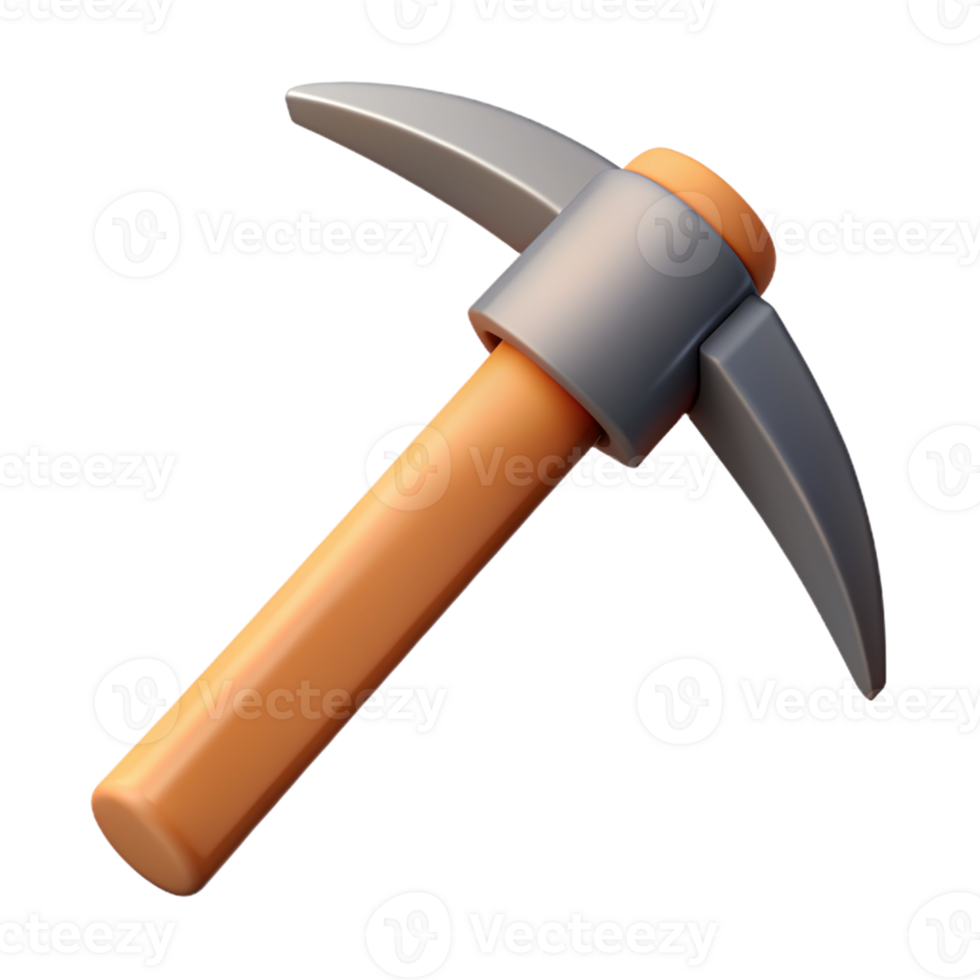3d illustration of mining axe png
