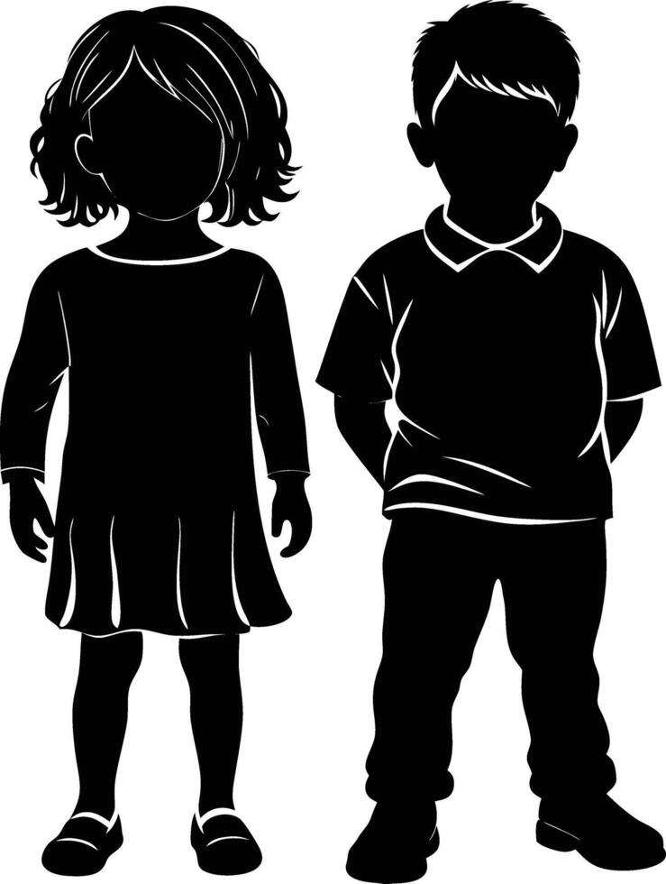 Girl and boy illustration bundle vector