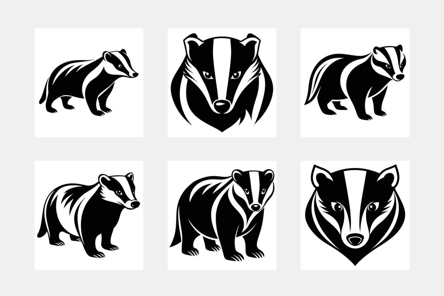 Badger illustration bundle vector