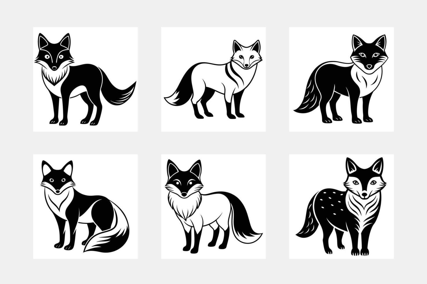Fox illustration bundle vector