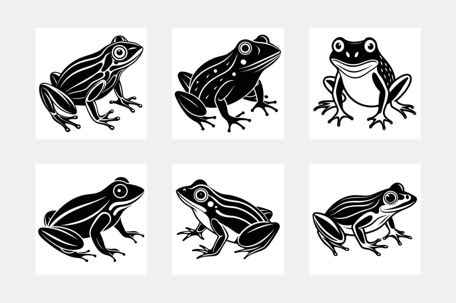 Frog illustration bundle vector