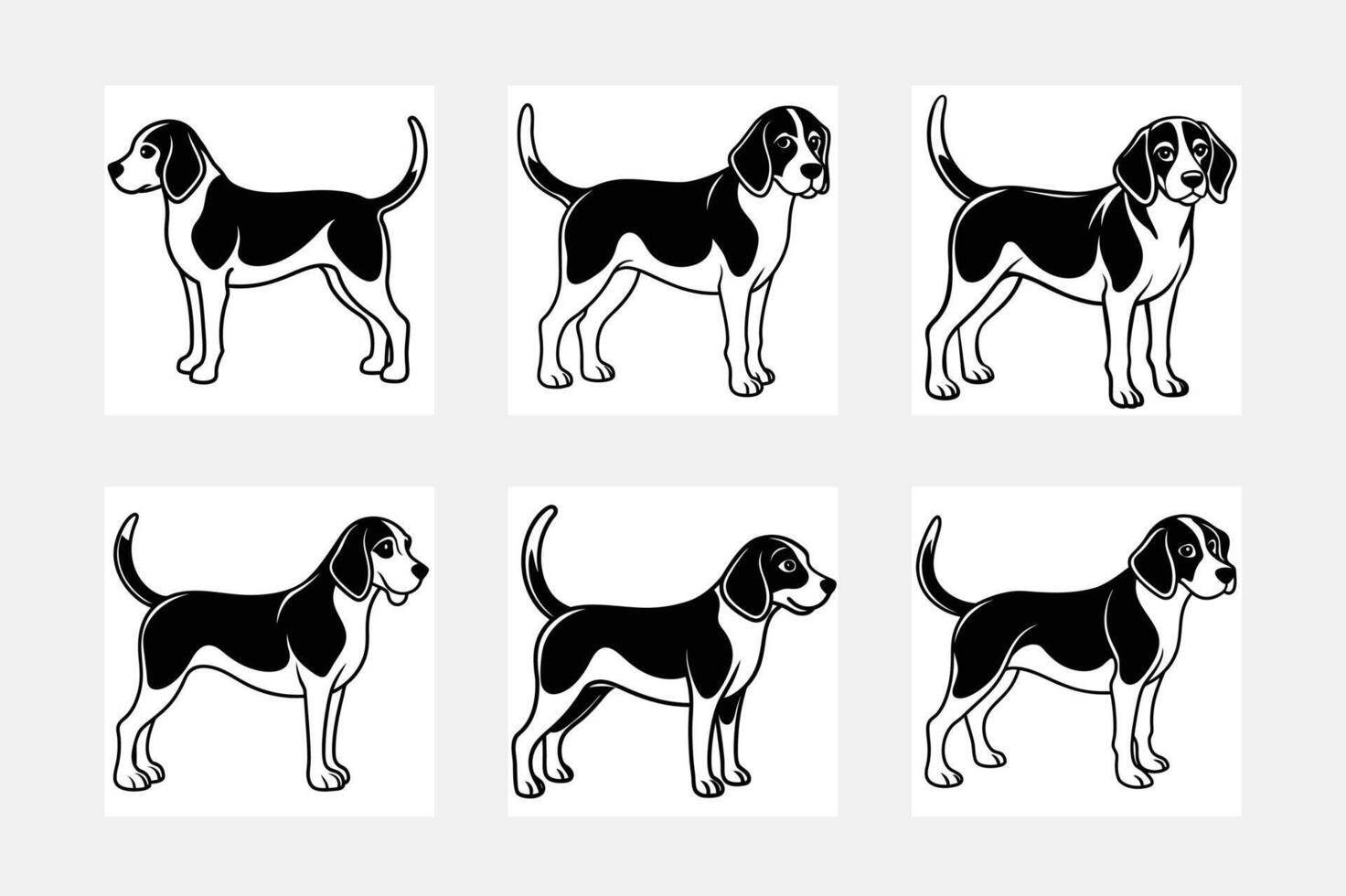 Beagle illustration bundle vector
