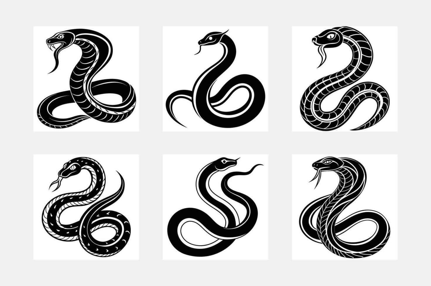 Cobra illustration bundle vector