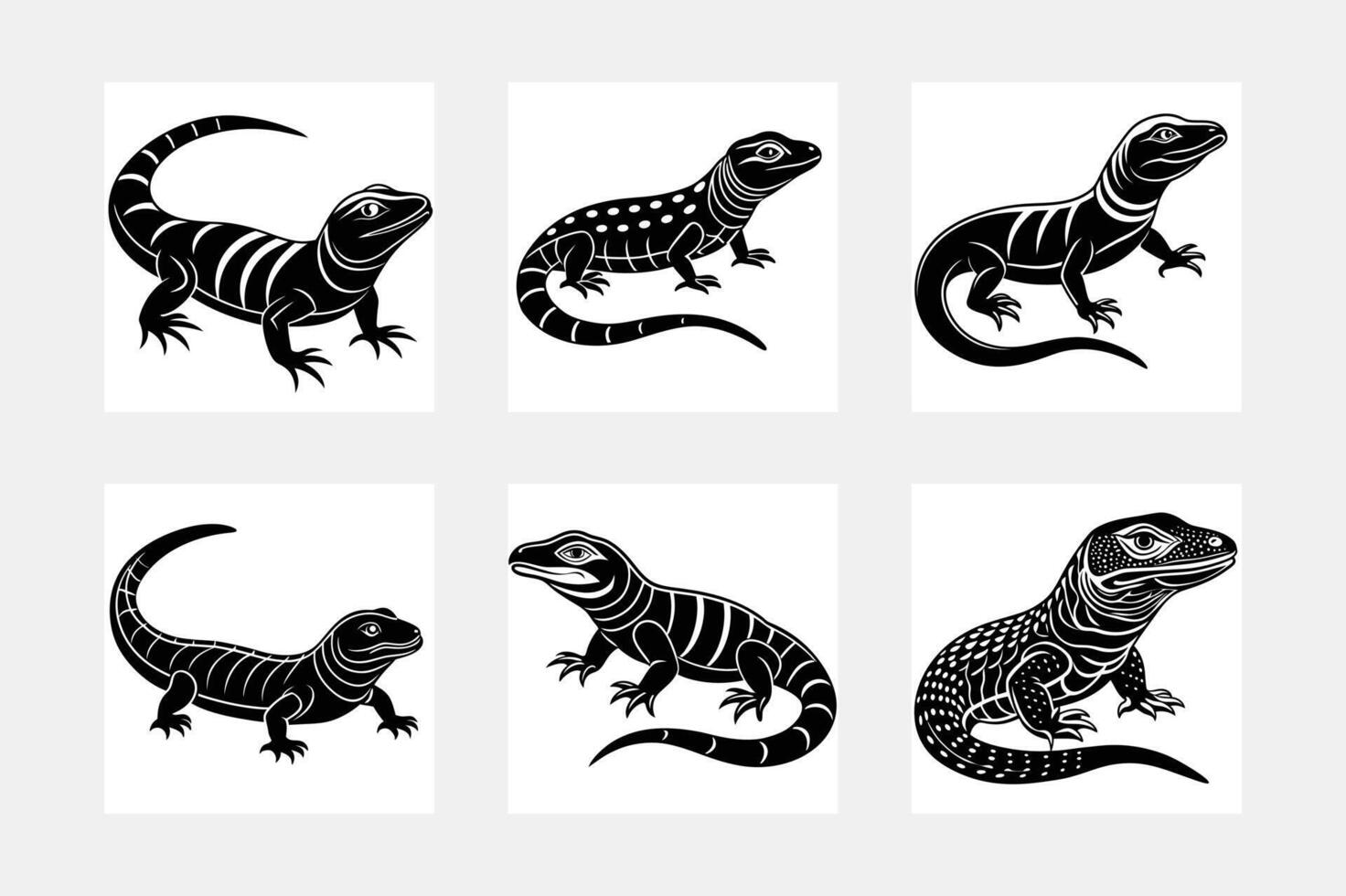 Lizard illustration bundle vector