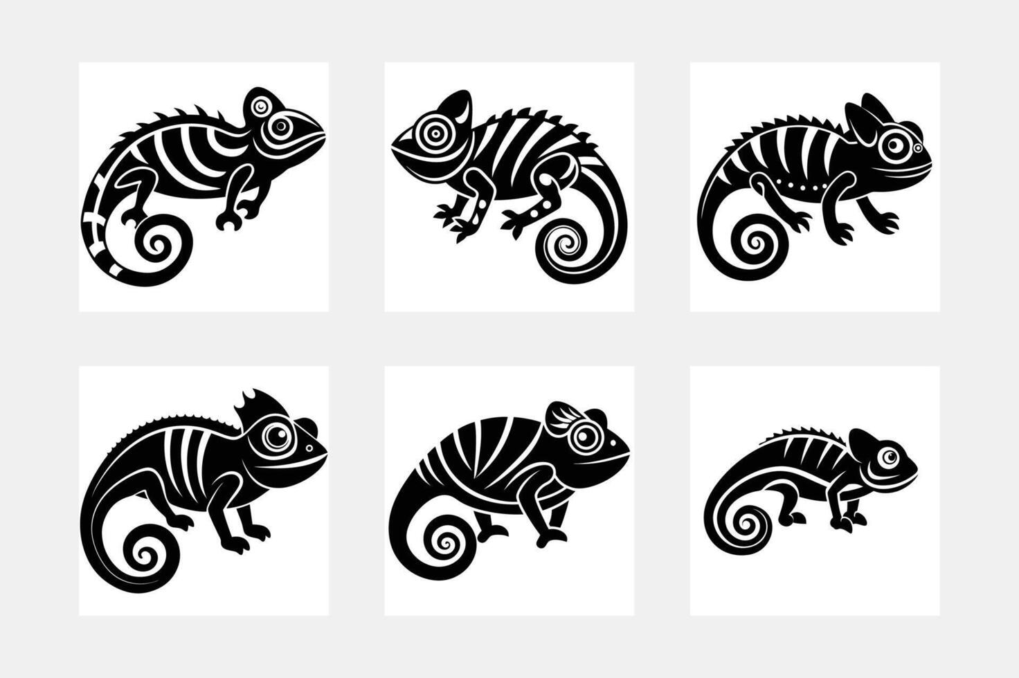 chameleon illustration bundle vector