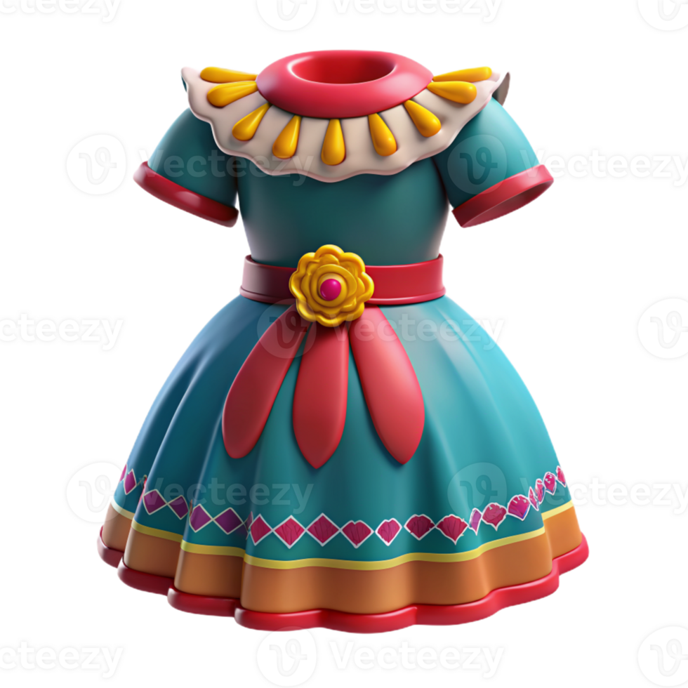 mexican culture 3d illustration of traditional mexican dress png