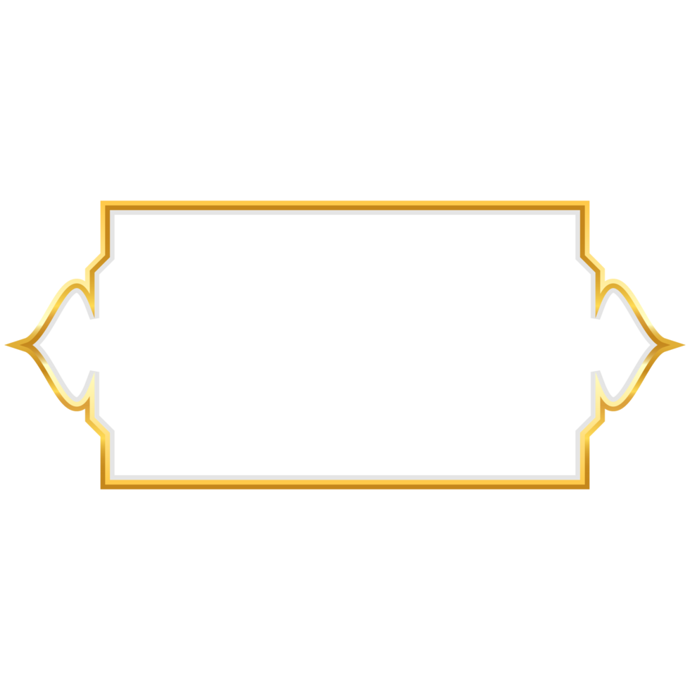 luxury golden arabic islamic text box title frame border set with ornamental illustration png