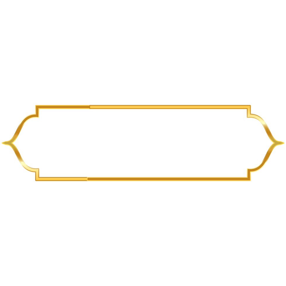 luxury golden arabic islamic text box title frame border set with ornamental illustration png