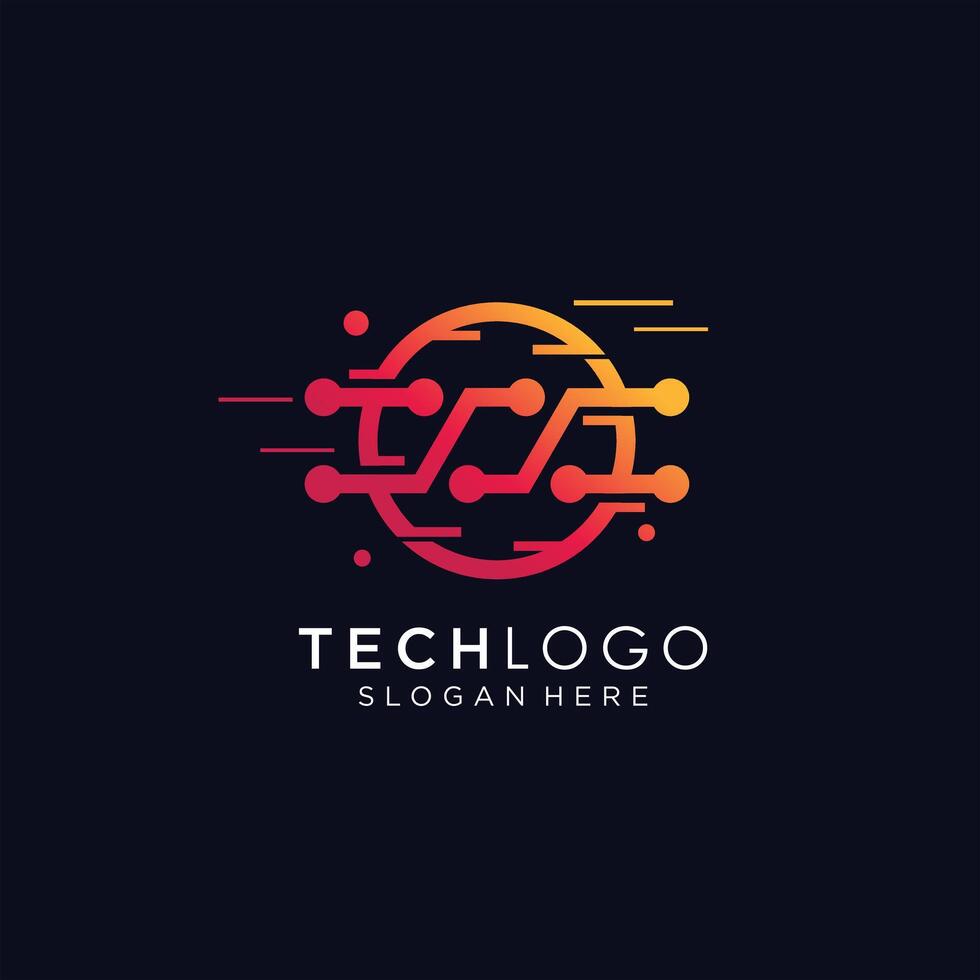 technology - logo template for corporate identity. Network, internet tech concept illustration. Design element. vector