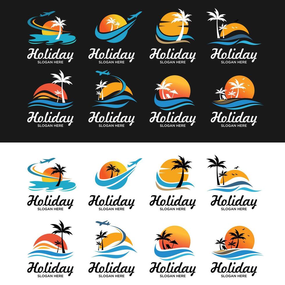 set of Summer holidays design Labels, Badges,emblem, illustration. vector