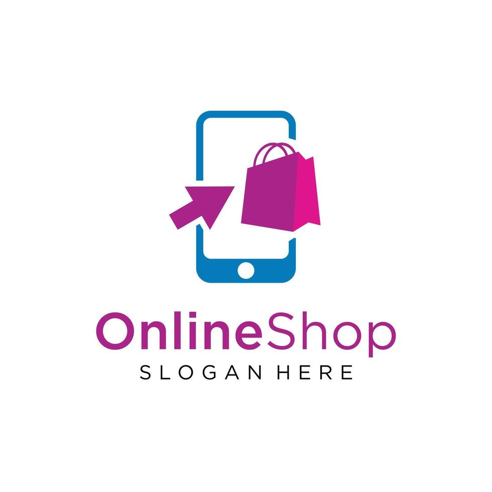 Online Shopping Logo Design Template vector