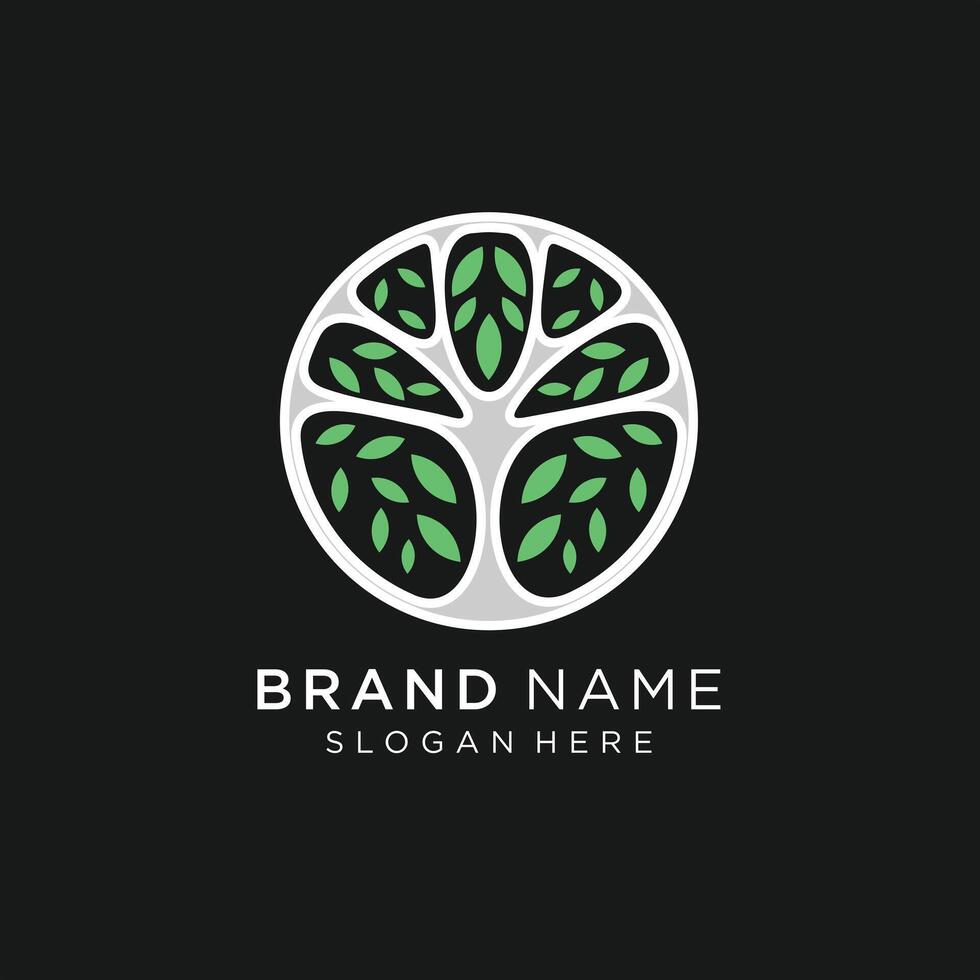 Abstract design Tree logo. Nature trees illustration logo design. vector