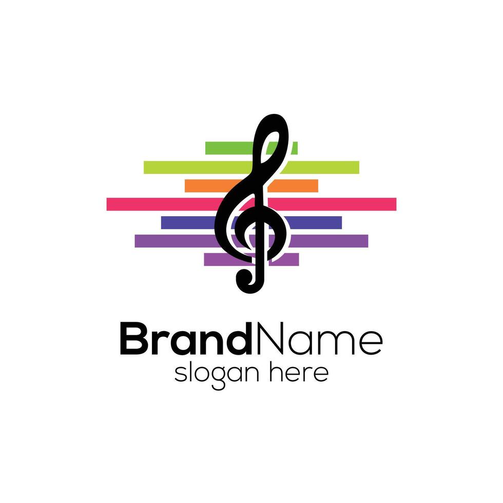 music note logo design template vector